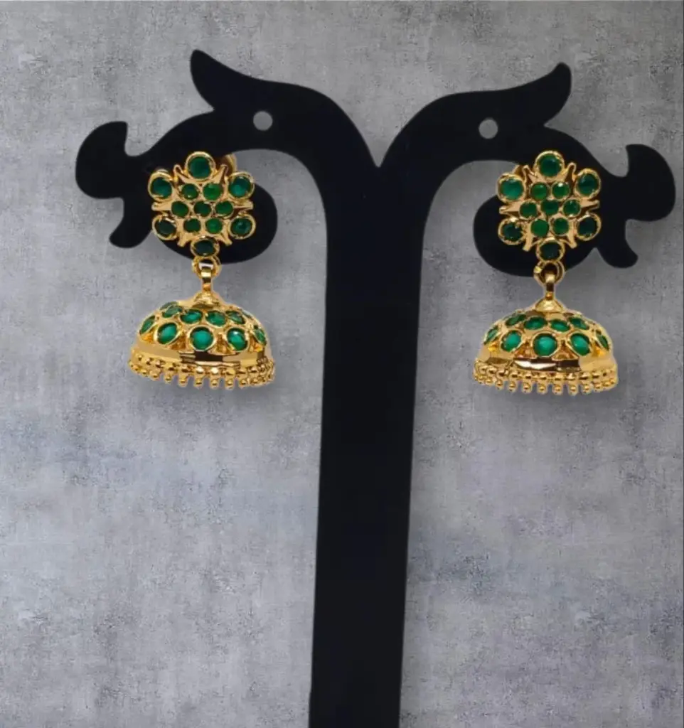 Micro Gold Impon Stone Jhumka 