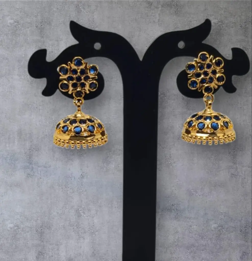 Micro Gold Impon Stone Jhumka