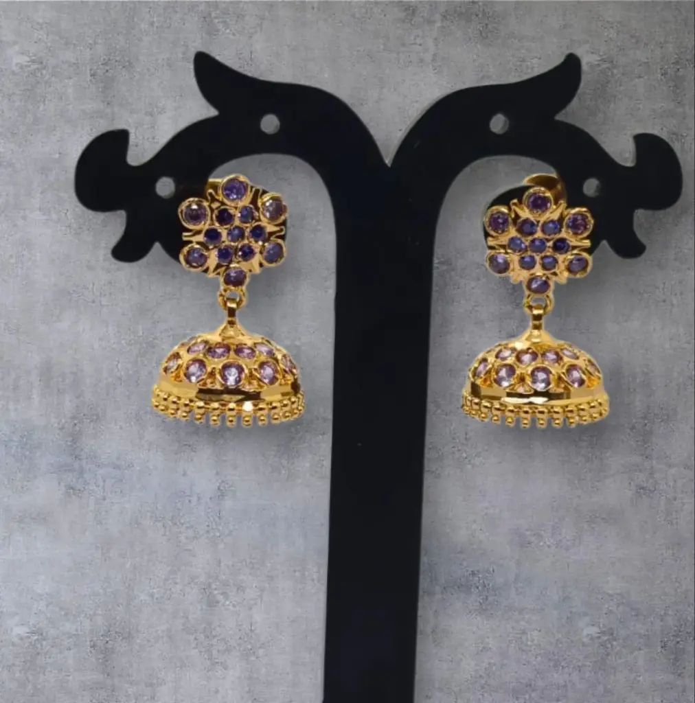 Micro Gold Impon Stone Jhumka