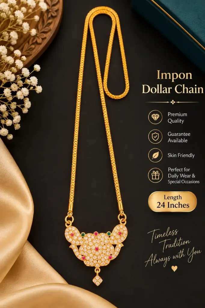 Multi Stone Impon Dollar Chain