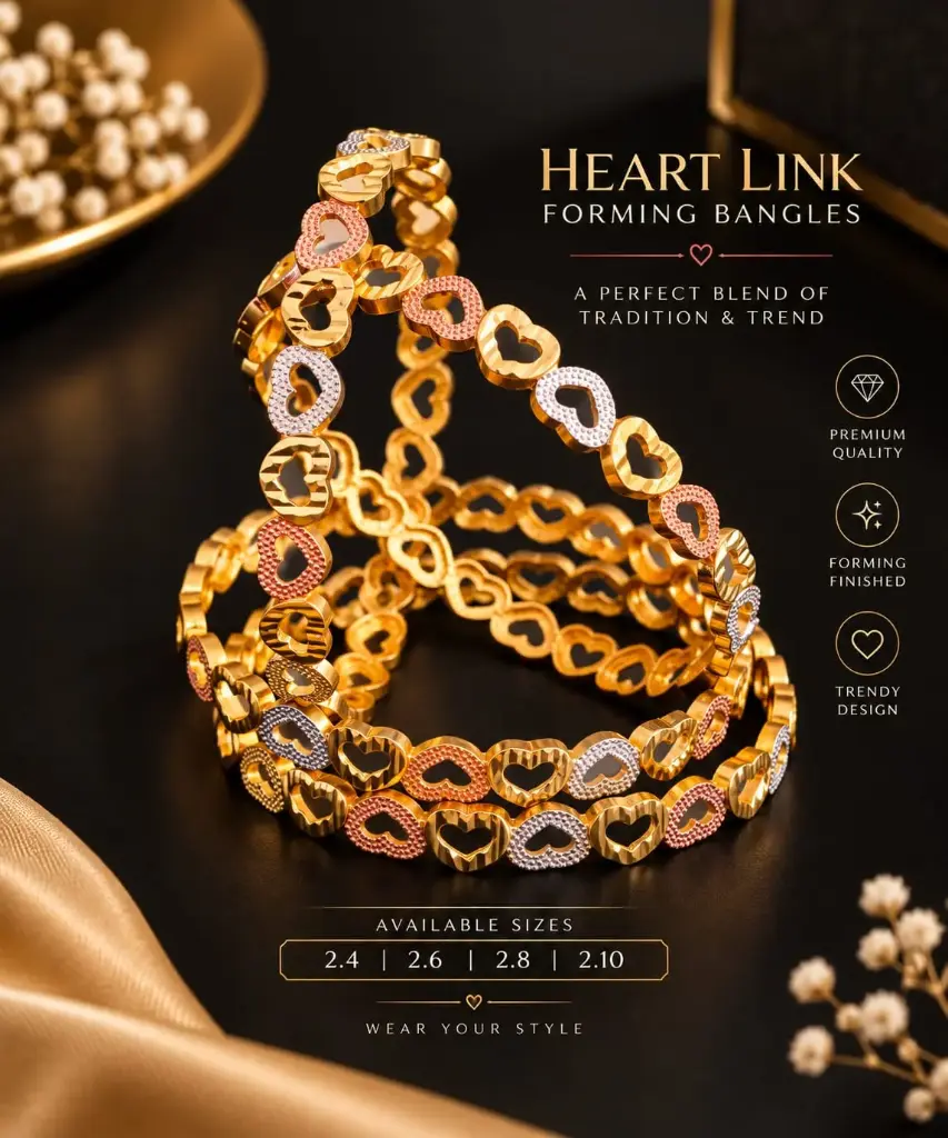 Heart Link Forming Bangles