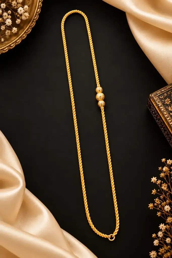 One Gram Gold Polish Baal Mugappu Chain