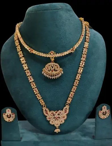 High Quality Impon Stone Haram, Necklace, Earring