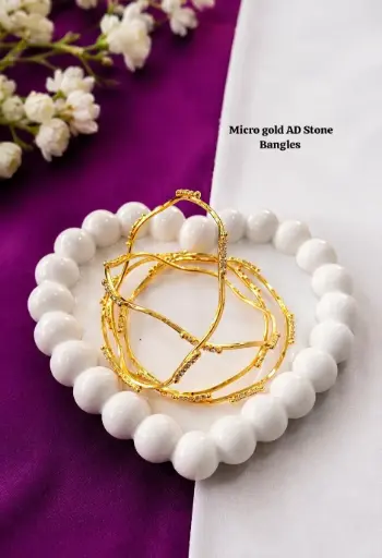 Micro Gold Ad Stone Bangles 